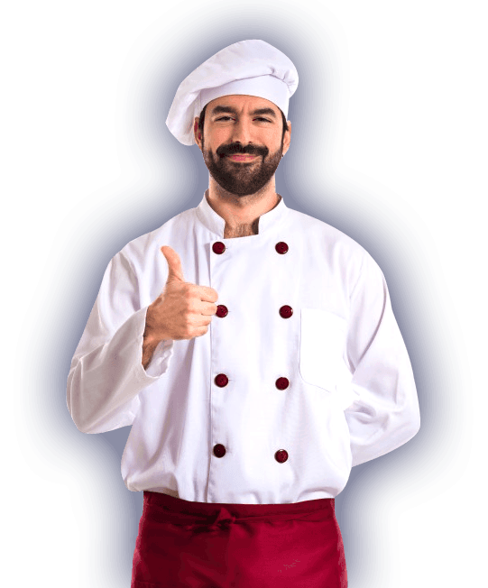 Chef preparing ingredients on a cutting board